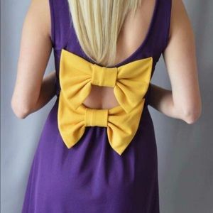 NWT Purple Dress with Yellow Bows (LSU)